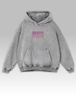 Bluza oversize z kapturem <br>Dream Believe Achieve <br>Haft, Efekt sprania